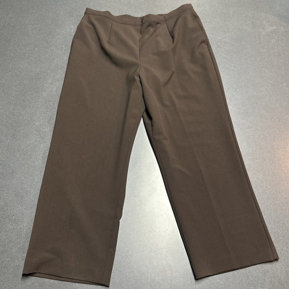 Alfred Dunner Brown Pull On Pants Size 18W Wide Leg Classic Career - Picture 1 of 5